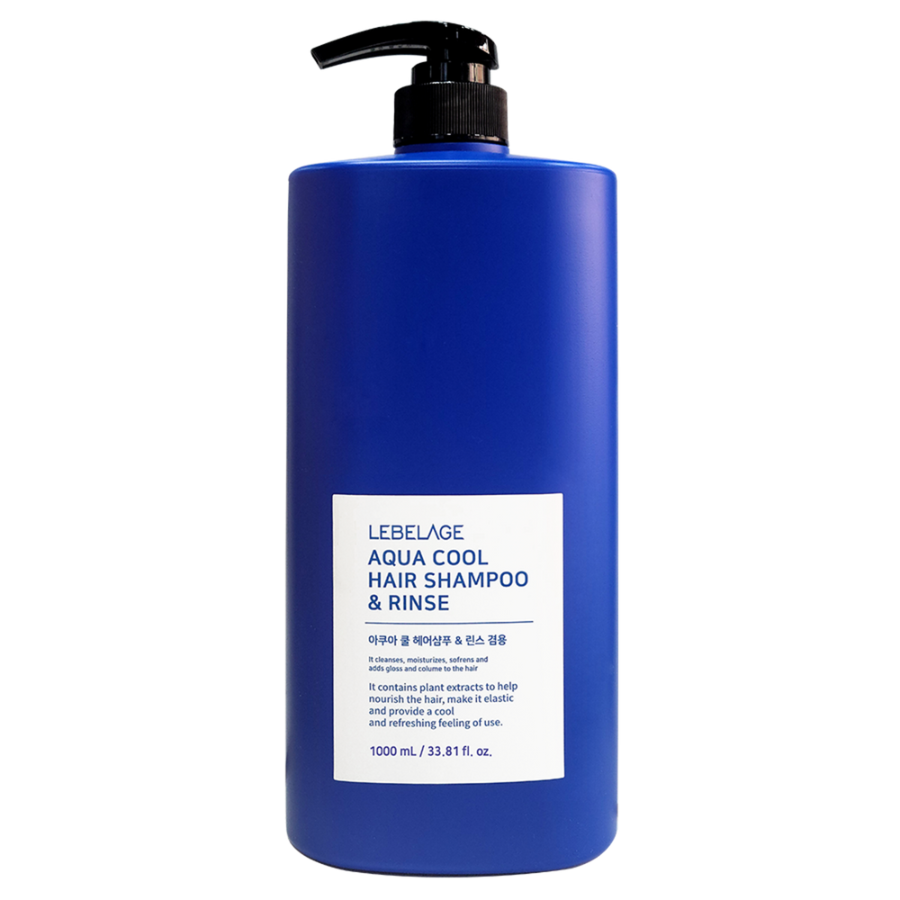LEBELAGE Aqua Cool Hair Shampoo and Rinse 2-in-1 Large Capacity 1000ml Cooling Menthol Scalp Care for Sensitive Skin _ Made in Korea